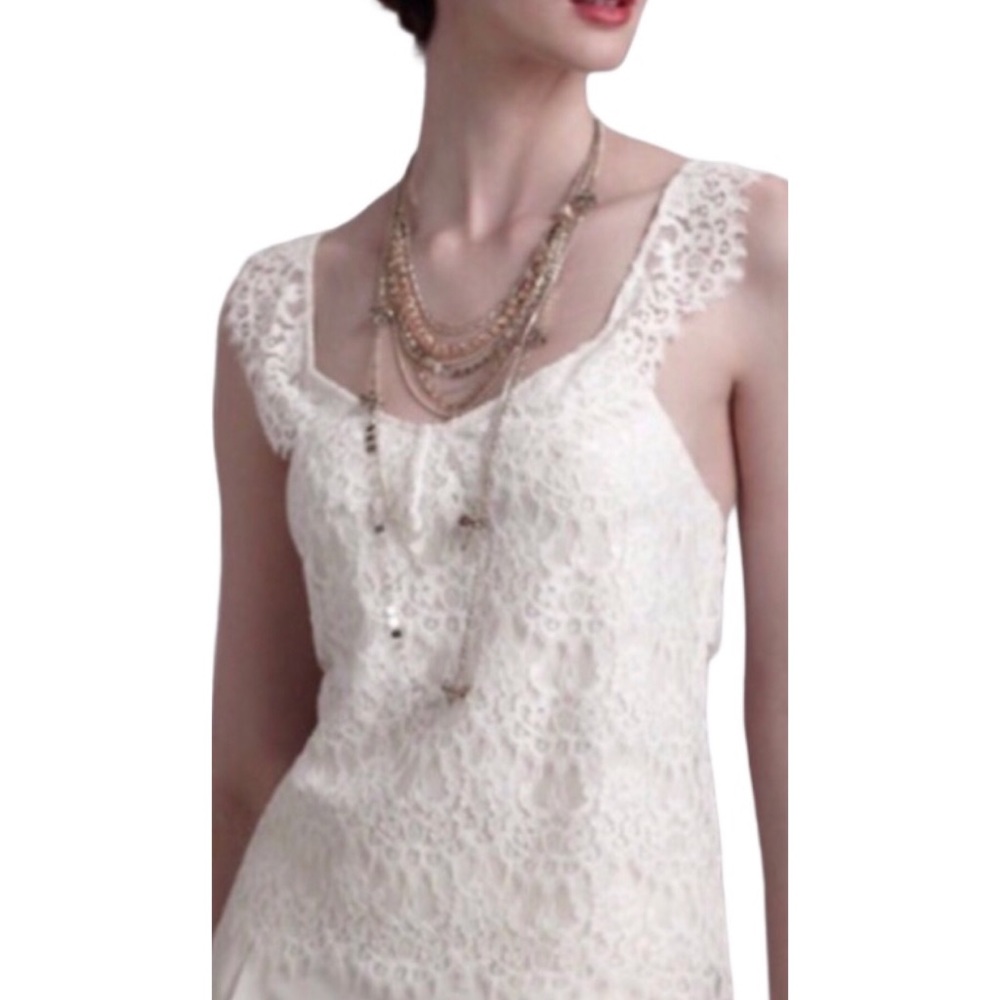 New Quilaree x BHLDN To The Air 4 / Sm Off White Lace Sleeveless Wedding Top
